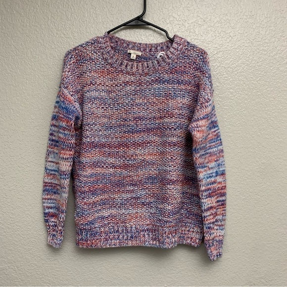 Gap‎ Women’s Red White & Blue Cable Knit Crewneck Sweater Size Medium - Picture 1 of 3